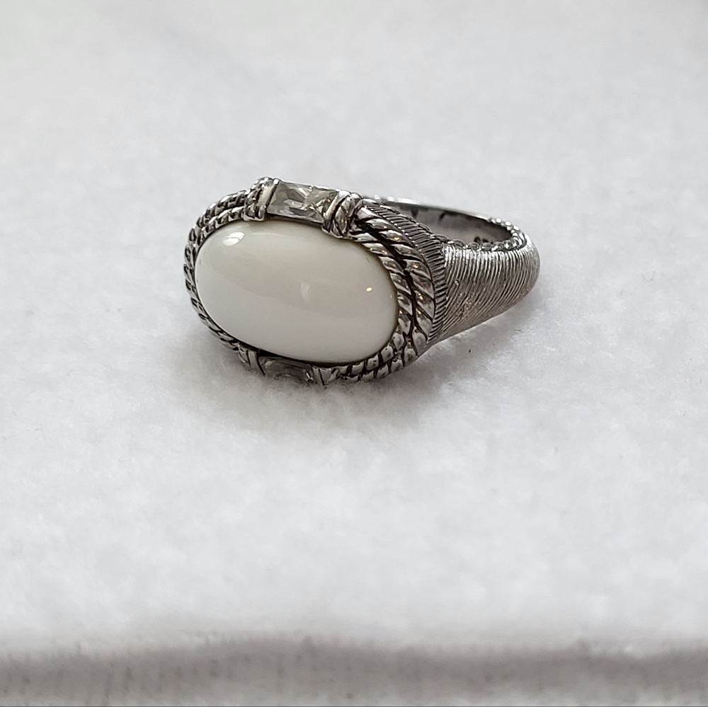 Judith Ripka Sterling Ring With Cz And East West White Stone
